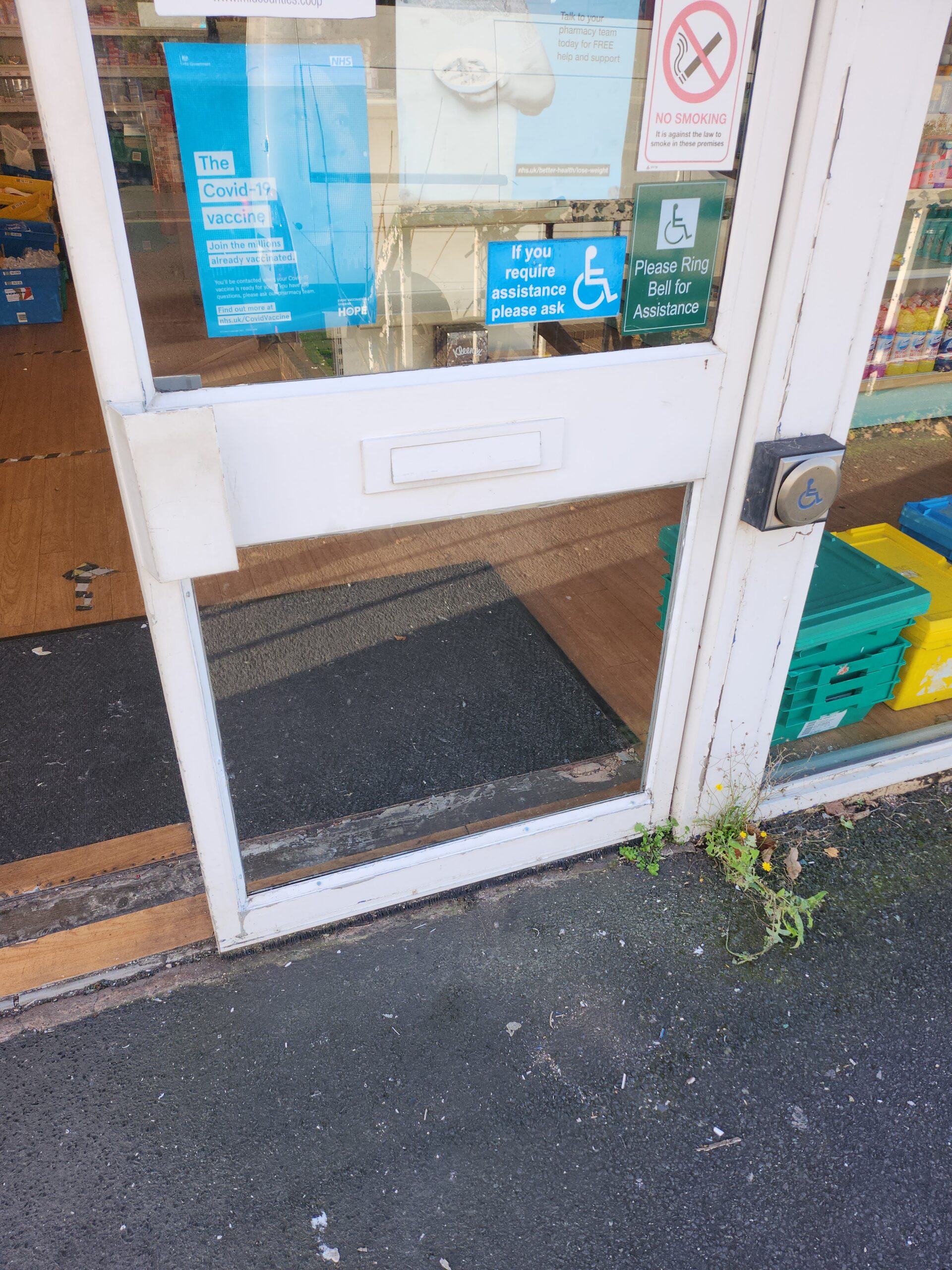 Home Laminated safety glass fitted to commercial aluminium door